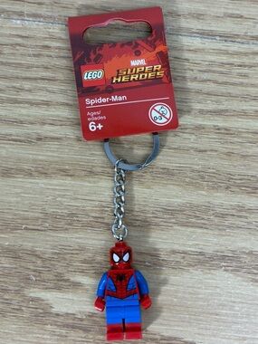LEGO Spider-Man Keychain Marvel Superhero Minifigure Key Ring Red Blue